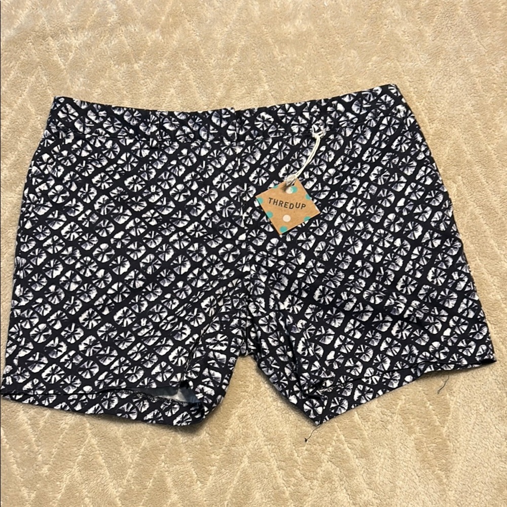 Michael Kors Dark Blue and White Patterned Shorts